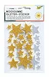 folia 23792 - Moosgummi Glitter Sticker, Sterne, sortiert in silber und gold, verschiedene Größen, 40 Stück - Ideal zum Verzieren und Dekorieren von Grußkarten usw.