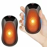 DDKJ Handwärmer Elektrisch beidseitig 2er Pack - Magnetisch AI Taschenwärmer Aufladbar, 36Hrs Long Heating wiederverwendbar Hand Warmers, Klein Hand Wärmer für Kinder, Männer, Frauen - Schwarz