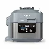 Ninja Speedi Multikocher, 5,7L, 10-in-1 Multicooker, Air fryer Heißluftfritteuse, Slow Cooker Langsamkochen, Geschenk für Männer/Frauen, Meersalzgrau ON400EU
