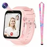 OKYUK Smartwatch Kinder 4G mit GPS-Tracker, Zwei-Wege-Anrufe, SOS, Smartwatch mit mehrere Desktop-Stile zur Auswahl für 6–12 Jungen und Mädchen (Rosa)