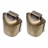 TOYANDONA 2 Stück Diebstahlsichere Weideglocken aus Bronze 26g Kupferfarbene Kuhglocken für Landwirtschaft mit Angeschweißtem Metallstreifen und Lautem Klang