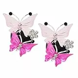 HEMOTON 2 Stück Auto Lufterfrischer Clips mit Schmetterlings design Glitzernde Aromatherapie Vent Clips Dekorative Auto Innenraum Accessoires für Lüftungsschlitze Einfache Installation