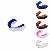 Mundschutz Erwachsene Jugend & Junior für alle Kontaktsportarten Mundschutz Boxen, MMA, Gum Shield Rugby, Fußball, Lacrosse, Hockey(Blau/Weiss, Erwachsene über 11 Jahre)