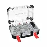 Bosch 14x PRO Multi Material Power Change Plus Lochsäge-Set – Transparentes Etui (für Weichholz, Trockenbauwand, Ø 20-76 mm, Professional Zubehör Bohrmaschine/Schrauber)