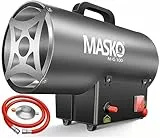 Masko® Gasheizgebläse Gasheizer Heizkanone Gasheizstrahler 10 KW Bauheizer Gas Heizgerät heizstrahler Heißluftgenerator inkl. Gasschlauch & Druckminderer Heizgebläse für handelsübliche Gasflaschen