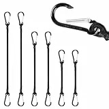 TaoTazon Spanngummi mit Karabiner Haken, Expander mit Karabiner, Expander mit Haken, Starker Spanngurte mit Haken, Gummispanner mit Haken (60/80/100cm*2)-6stück