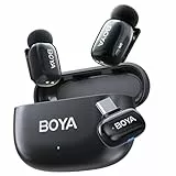 BOYA Mini 2 Mikrofon Handy, Wireless Lavalier Mikrofon für iPhone15/16/17 & Android USB-C, Ansteckmikrofone mit 48kHz/24Bit, App-Steuerung für Vlogging, TikTok Content Creator