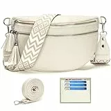 LANXINGLUO bauchtasche damen beige umhängetasche damen beige crossbody bag Mit Kreditkartenfach und 2 Schultergurten gürteltasche damen
