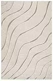 SAFAVIEH Zottelig Teppich für Wohnzimmer, Esszimmer, Schlafzimmer - Florida Shag Collection, Hoher Flor, Creme und Beige, 183 X 274 cm