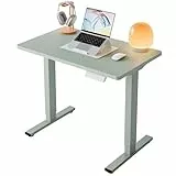 HUANUO Höhenverstellbarer Schreibtisch 80 x 48 cm, 4 Speicherhöheneinstellungen, Elektrischer Schreibtisch für Home Office & Computer-Arbeitsplatz, Standing Desk, Salbeigrün