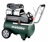 metabo Kompressor Basic 220-24 OF Silent - 24L Kessel, 8 bar Druck, 110 l/min Füllleistung - Ölfrei, leise, mobiler Werkstatt-Kompressor für Heimwerker & Profis - Inkl. Schnellkupplung und Zuggriff