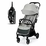 Kinderkraft APINO Buggy bis 22 kg, Liegebuggy, Kinderwagen, Leicht - 7,5kg, Automatisches zusammeklappen, Verstellbare Rückenlehne bis zur Liegeposition, ideal für Reisen, Grau