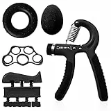 EmpireAthletics Handtrainer Set 5-teilig in Schwarz - Verstellbar - Unterarmmuskulatur, Training, Fitness Gadget