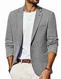 PJ PAUL JONES Sakko Herren EIN Knopf Sommer Leinen Blazer Sportlich Leichte Jackett Hellgrau XL