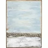 Kare Design Acrylbild Abstract Horizon, Grau/Gold, Leinwandbild, Wandbild mit Rahmen, Canvas, Massivholz Rahmen, Acrylfarbe, Abstrakt, Modern, Wohnzimmer, Schlafzimmer, Flur, 120x90cm (L/B)