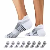 Falechay Sneaker Socken Herren Damen Sportsocken 8 Paar Unisex Baumwolle Atmungsaktive LaufSocken,Weiß Grau 43-46