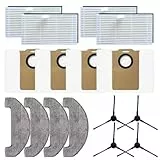 16 Pack ersatzteile für Uninell UR3 Saugroboter,staubsauger roboter zubehör enthalten 4Seitenbürsten,4 Filter,4 Mikrofaser Wischtücher,4 Staubbeutel