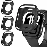 ivoler 3 Stücke Weiche TPU Schutzhülle für Apple Watch Series 11/10 46mm (Ohne Displayschutzfolie), Ultradünne Stoßfest Silikon Hülle Kratzfeste Bumper Schutz Case, Schwarz