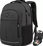Laptop-Rucksack, Schulrucksack, große TSA 17.3 Zoll Reise Carry auf Rucksack, College Student Bookbag mit USB-Anschluss, Teenager wasserdichte Computer Rucksack Geschenk für Männer Frauen, Grau