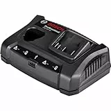 Bosch Professional 18V System Ladegerät GAX 18V-30 (je eine Ladebuchse für 12V & 18V Akku, USB Ladebuchse, Wandstativhalterung)