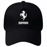 ZTLQ Auto Baseballmütze Baseball Cap für Ferrari GTC FXX FF, Baseballkappe für Herren und Damen Baumwolle Verstellbar Unisex Sonnenmütze Unisex Baseballkappe Outdoor Visor Sport,Black
