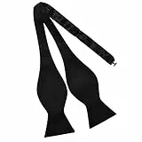 DonDon Herren Fliege zum Selberbinden Schleife Querbinder passend zu Anzug und Smoking - Schwarz