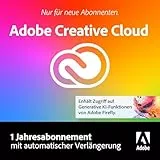 Adobe Creative Cloud Pro |Grafik Design Software|Generative KI Features|Vektor-Illustration, Layout & Bildbearbeitung|1 Jahresabonnement mit automatischer Verlängerung|PC/Mac