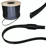 Lumonic 10m Geflechtschlauch 3mm (1-4mm) I Gewebeschlauch Kabel aus Polyester in Schwarz I Kabelschlauch, Schutzschlauch, Kabelschutz, Kabelummantelung
