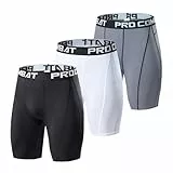 3er Pack Herren Kompressionsshorts - Baselayer Sport Unterhosen Funktionsunterwäsche Tight Kompressionshose Kurz Laufunterwäsche Radlerhose (XXL,Mixed-03)
