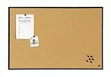 Bi-Office Pinnwand New Basic, Korktafel mit Schwarzem MDF Rahmen, 885x585 mm