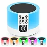 Tragbarer Bluetooth Lautsprecher mit Licht, Digital Wecker, White Noise Machine, Touch Dimmbares Nachtlicht, Wecker mit Licht, Coole Sachen Geschenke für Teenager Mädchen Junge Kinder Teens Frauen