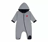 Pe Bateau Wattierter Baby-Overall mit Kapuze und Füßen, gestreift