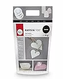Rayher 34409102 Raysin 100 Gießpulver, 4kg, Gießmasse weiß, Reliefgießpulver, lufthärtend und geruchslos