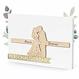 TWIVEE - Gästebuch - für Hochzeit, Geburtstag, Babyparty, Ferienwohnung etc. - 100 blanko Seiten weiß - Hochzeitsalbum - Hochzeitsbuch - Hochzeitsgästebuch - personalisiert - Brautpaar