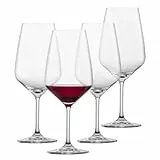 SCHOTT ZWIESEL Bordeaux Rotweinglas Tulip 4er Set, Weingläser für Bordeaux und Rotwein aus Tritan Kristallglas, spülmaschinenfest, 123607