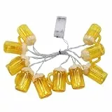 BCOATH Bierkrug LED Lichterkette 2m mit 10 Leds Batteriebetrieben Dekorative Innenbeleuchtung für Bierpartys Geburtstags und Weihnachtsdeko