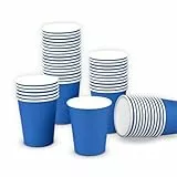 Talking Tables Table Fun 60 x Stück Einweg-Pappbecher für Geburtstagsparty Hochzeit Urlaub Getränke DIY 250 ml, Blau