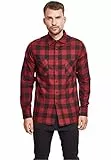 Urban Classics TB297 Checked Regular Fit Herren Freizeit Hemd,Mehrfarbig (blk/burgundy), Large