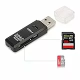 Erisin All in 1 Externer USB 2.0 Speicherkartenleser Adapter für Micro SD MMC SDHC M2 TF 4 Steckplätze kompatibel mit Windows/Mac