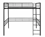 DHP Tommy Metall-Hochbett, Schwarz, Doppelbett, 144 x 198 x 184cm (L x W x H)