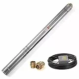 CHM GmbH® Tiefbrunnenpumpe 2,5 Zoll 550 Watt 2800 L/h 8,2 Bar mit Schaltbox Tauchpumpe Brunnenpumpe bis 3% sandverträglich