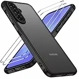 iVoler Hülle für Samsung Galaxy A36 5G mit 2 Stück Panzer Schutz Glas, [Militärstandard] Stoßfest [Kameraschutz] Handyhülle, Matt Durchscheinende Rückseite Anti-Fingerabdruck Schutzhülle Case, Schwarz