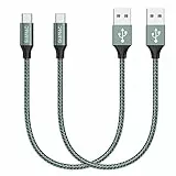 GIANAC USB C Kabel Kurz, [2 Stück 0.5m] 3.1A ladekabel ladekabel usb c schnellladekabel und Synchronisierungskabel USB C für Samsung S10/S9/S8te 10te 9, Huawei P30/P20/Mate 20, Sony Xperia