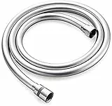 GRIFEMA Duschschlauch 1,8m – Flexibler Glatter PVC Brauseschlauch 180cm, Anti-Knick & Leckfrei, Universal ½ Zoll Anschluss, langlebiger Ersatzschlauch mit Messinganschlüssen & Dichtungen, Silber