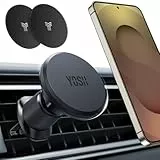 YOSH Handyhalterung Auto Magnet Lüftung, Magnetische für Lüftungsgitter, Ultra-Kompakt Handyhalter Auto mit Bimetallhaken, Universal KFZ für iPhone Samsung Pixel & Andere Geräte mit Metallplatten