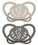 nip - Butterfly | 0-6 Monate | 2er Pack | Stillfreundlicher, zahnfreundlicher Babyschnuller inkl. Schnullerbox. Nachhaltiger Schnuller mit weichem Silikonsauger, Braun/Beige