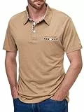 Zetieny Poloshirt Herren Kurzarm Kontrastfarbe Ausschnitt Polo Shirts Sommer Polohemd Freizeit T Shirt