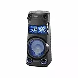 Sony MHC-V43D Bluetooth Party Lautsprecher (One Box HiFi Music System, Lautsprecherbeleuchtung, CD/DVD, HDMI, FM/DAB Tuner, App Steuerung), Schwarz, MHCV43D.CEL