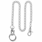 Hemobllo Taschenuhr Kette, Klassisches antikes Design Taschenuhr Doppelte Albert T-Bar Ketten, Weste Kette Uhr Kette Link für Kleidung Handtasche Taschenuhr Silber
