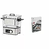 WMF LONO 2in1 Sous Vide Garer Pro mit Slow-Cook Einsatz, Vakuum garen, Schongaren, Wasserbhälter 6,0l, 1500W & Lono Vakuumbeutel für Vakuumiergerät, 50 Stück, 20 x 30 cm, 4 lagige Folie, transparent